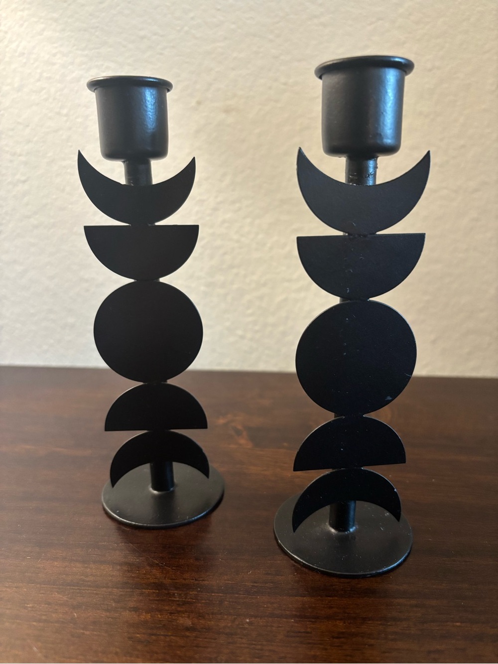 Black celestial candle holders